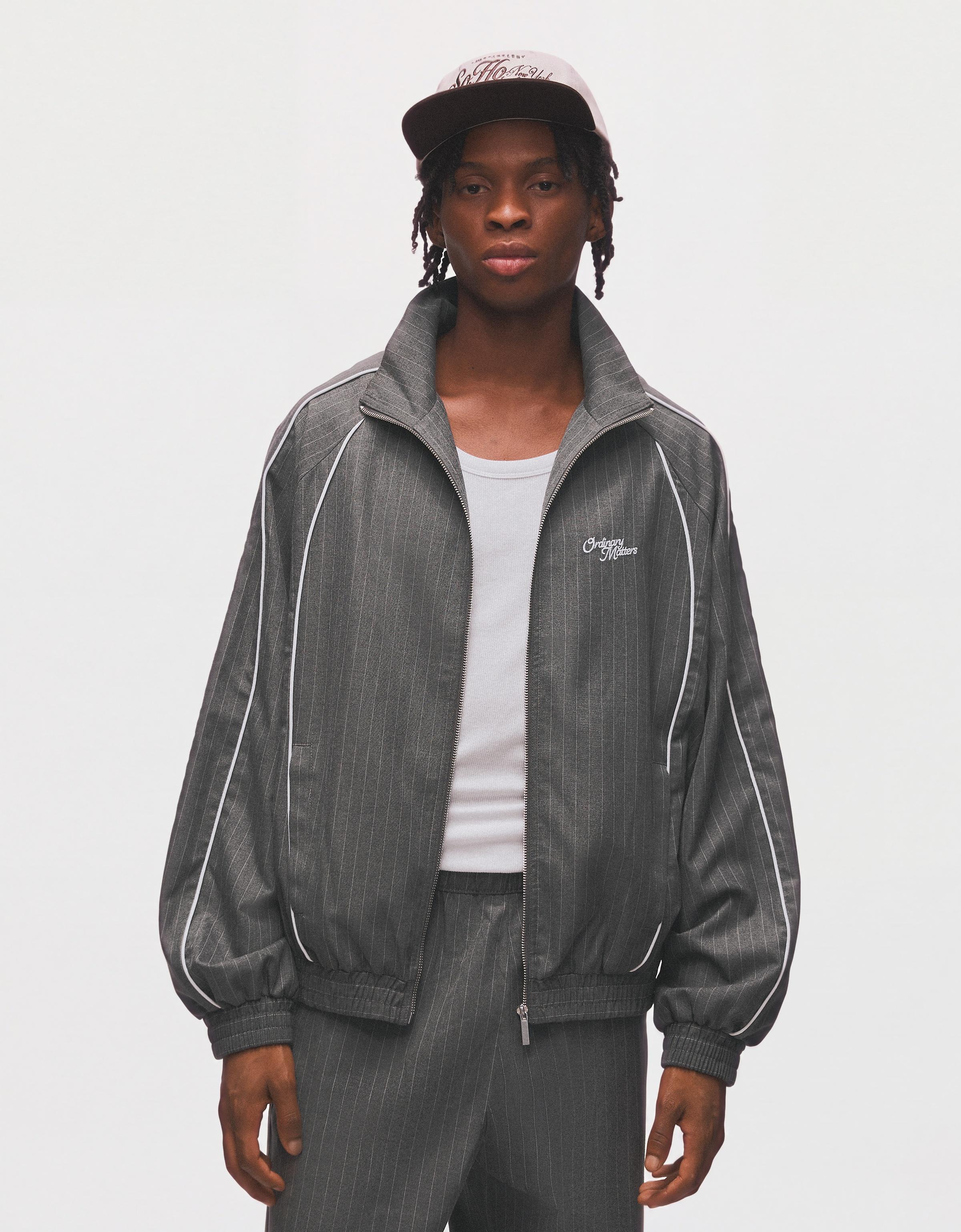 Oversize pinstripe jacket — Mixed gray