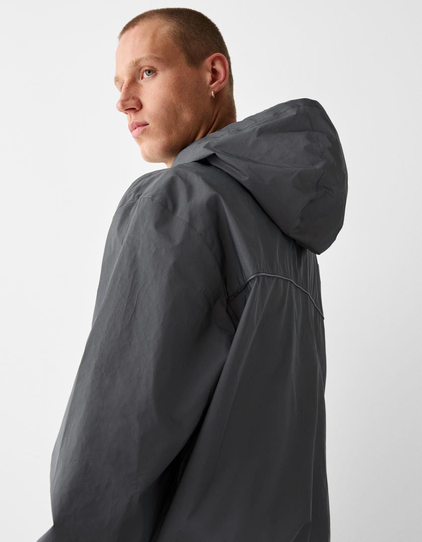 Cazadora ligera capucha-Plata-6