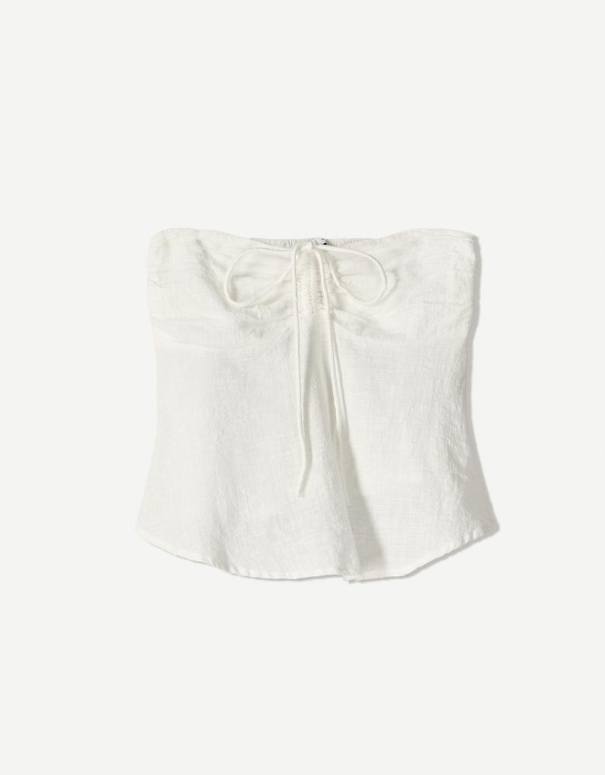 Top bandeau rustique-Blanc-3