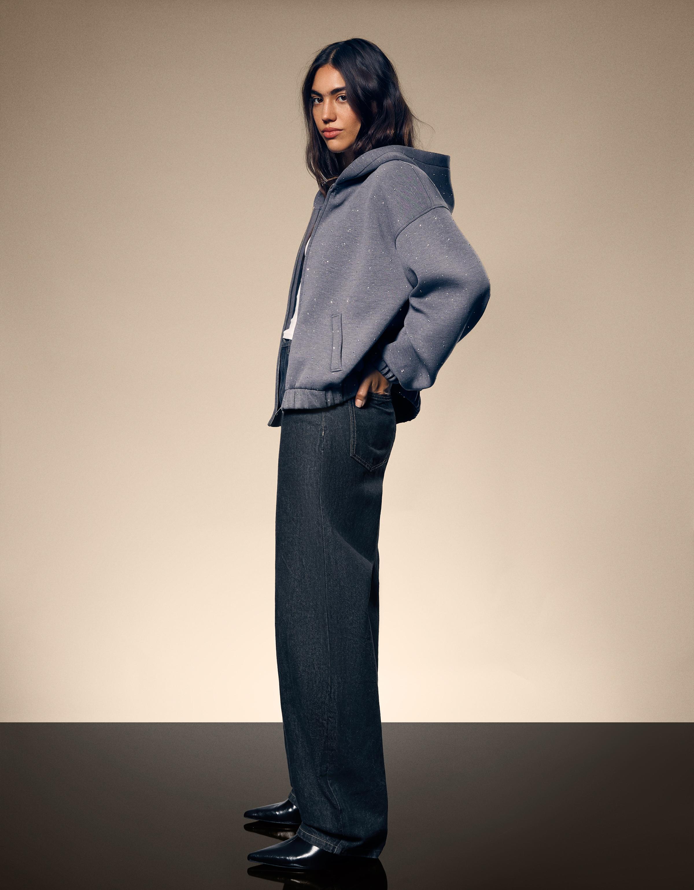 Yüksek bel geniş paça barrel fit jean - Görsel 19