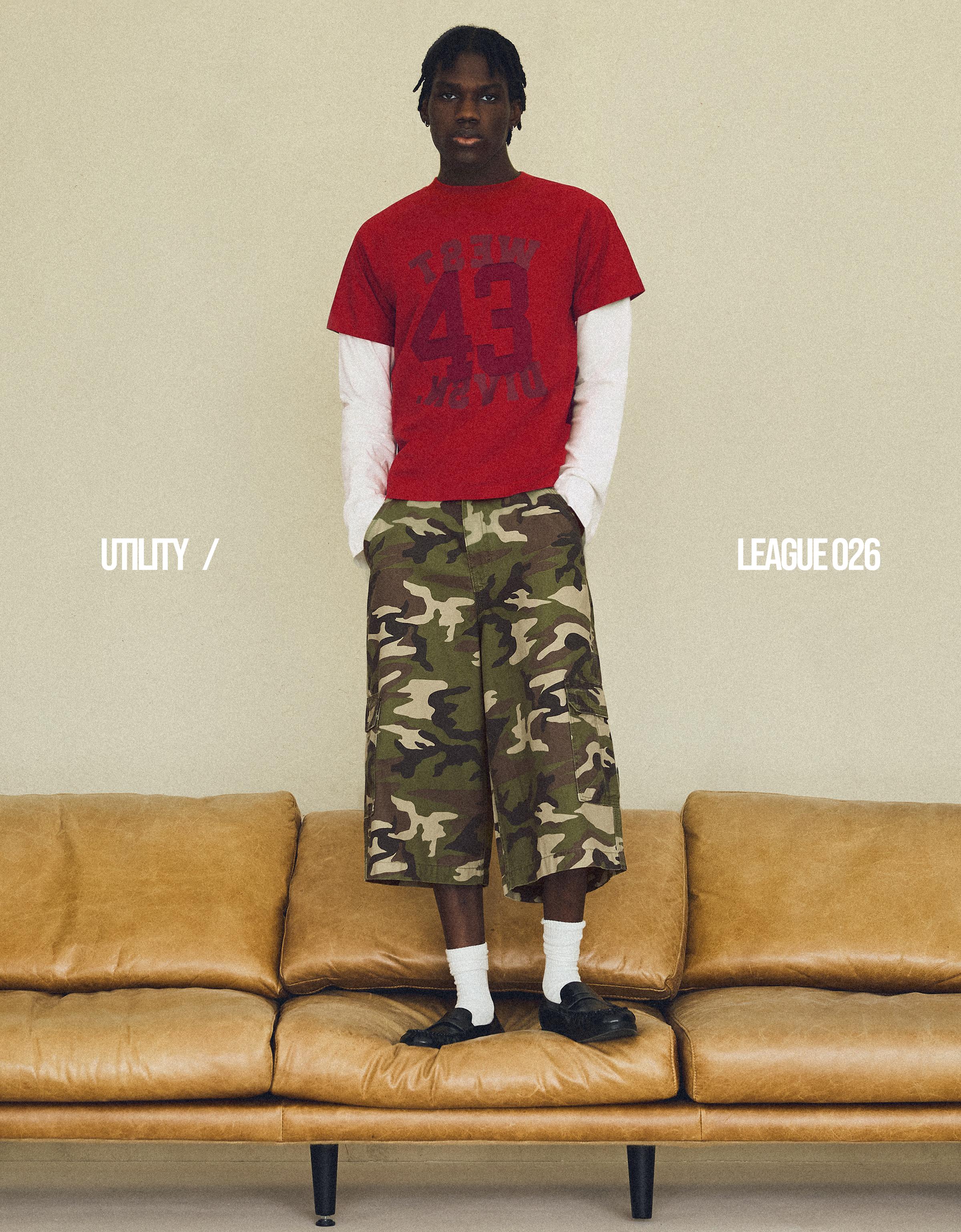 Barrel-leg jorts — Khaki