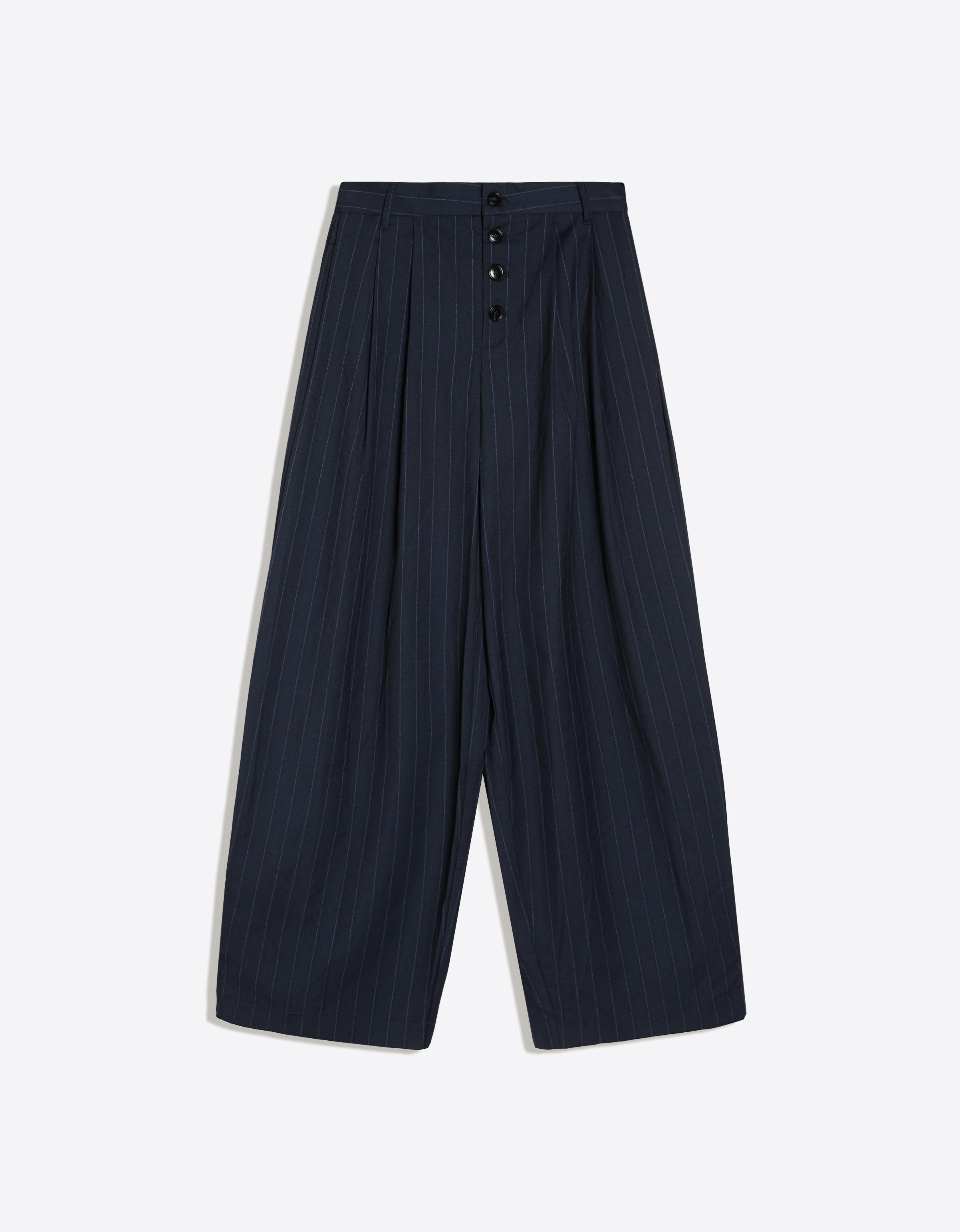 Side-pleat trousers — Navy