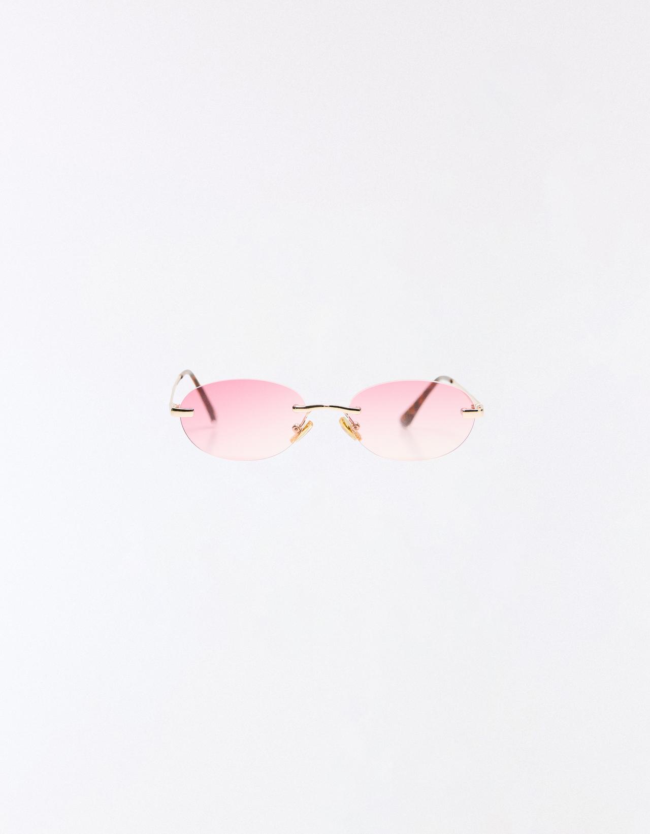 Rimless oval sunglasses — Pink