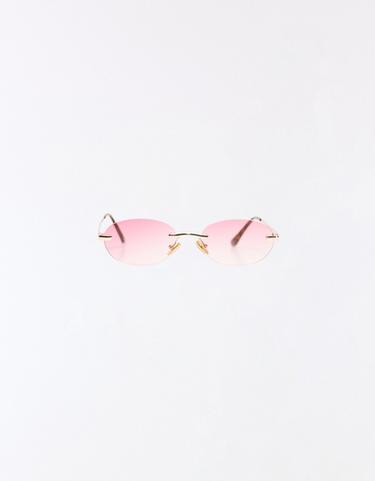 Rimless oval sunglasses — Pink 4