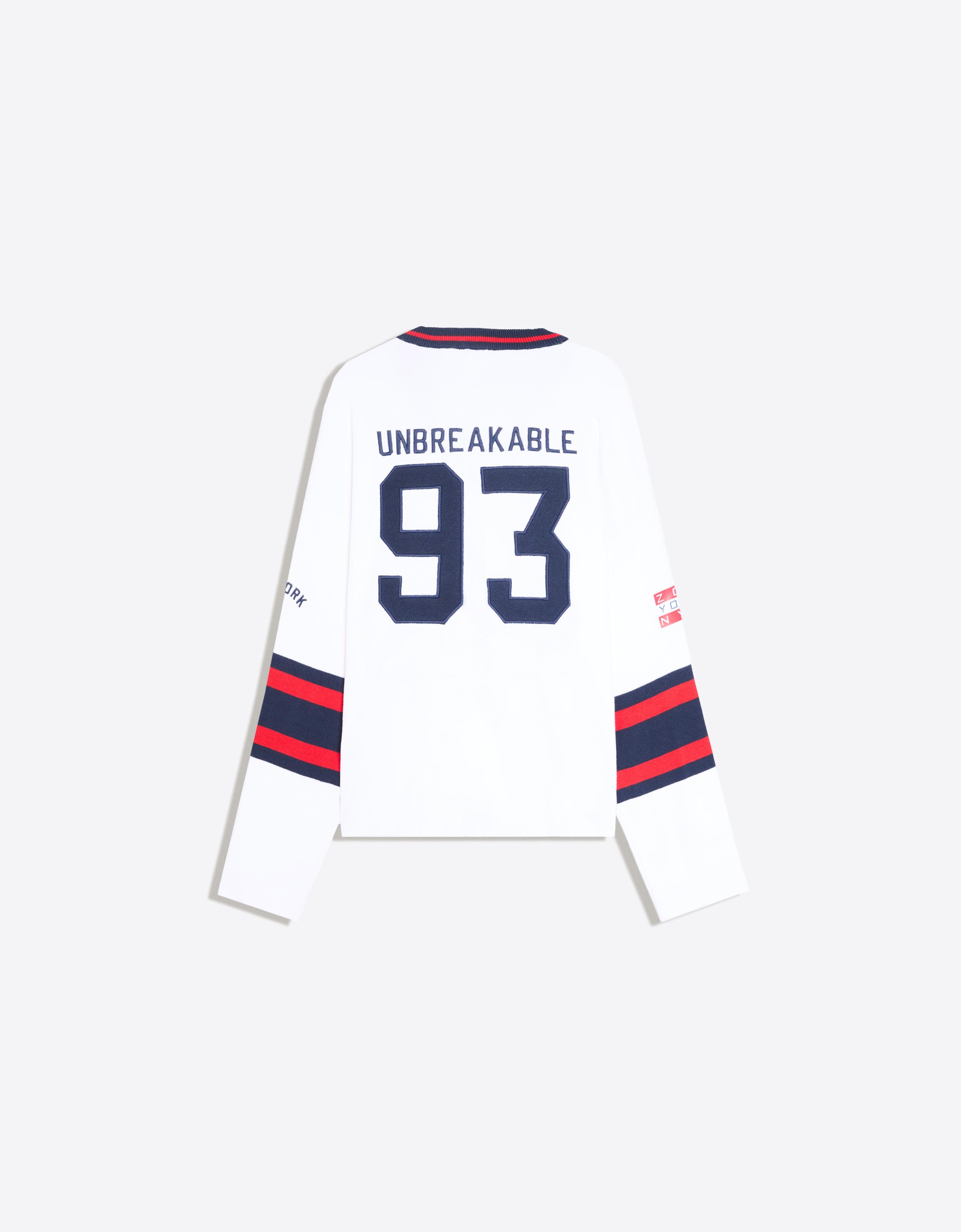 ZOO YORK embroidered V-neck jumper — Off white