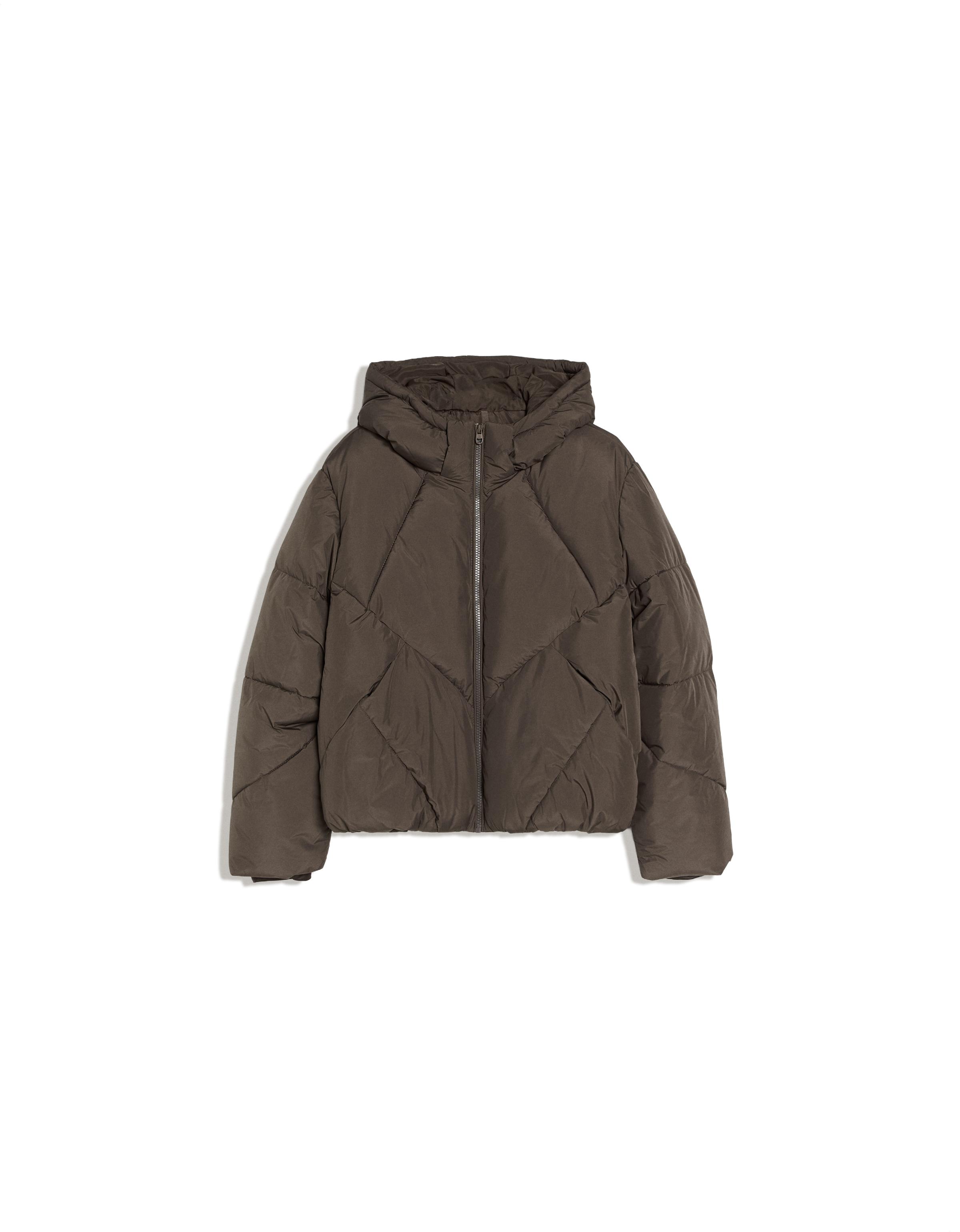 Hooded puffer jacket — Sand