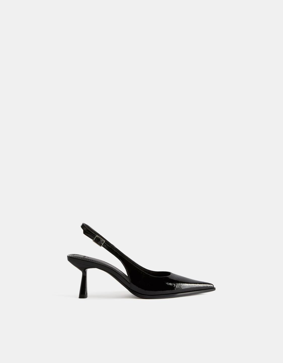 Kitten heel slingback shoes