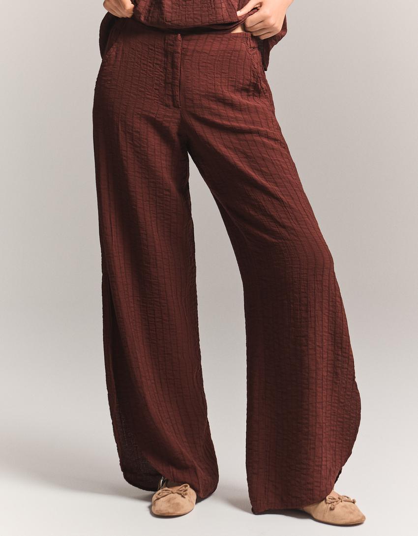 بنطلون فضفاض-بني