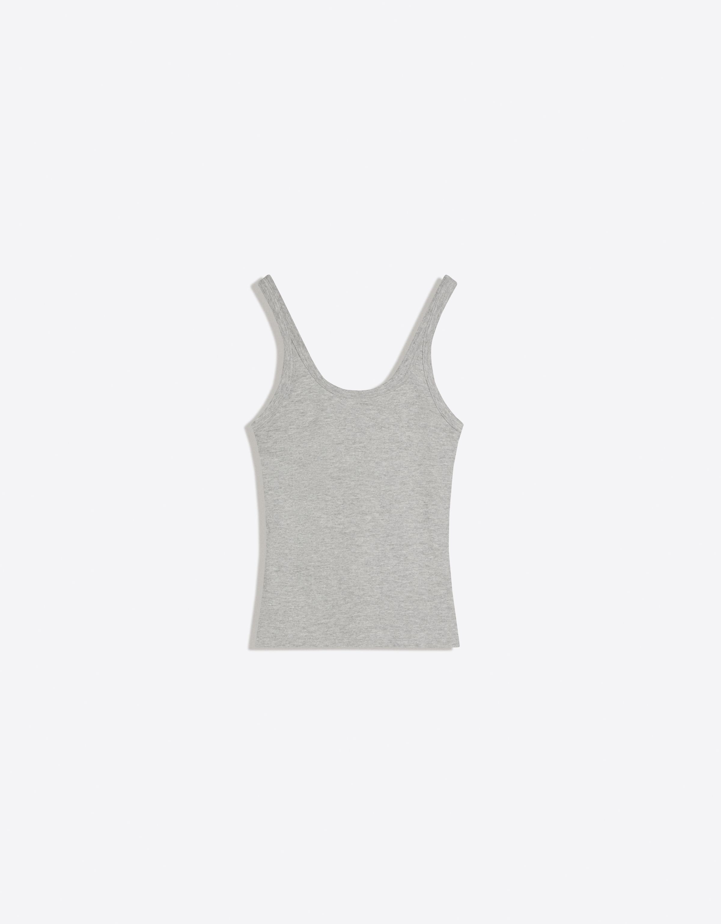 Bershka Rib-Trägershirt Damen S Grau