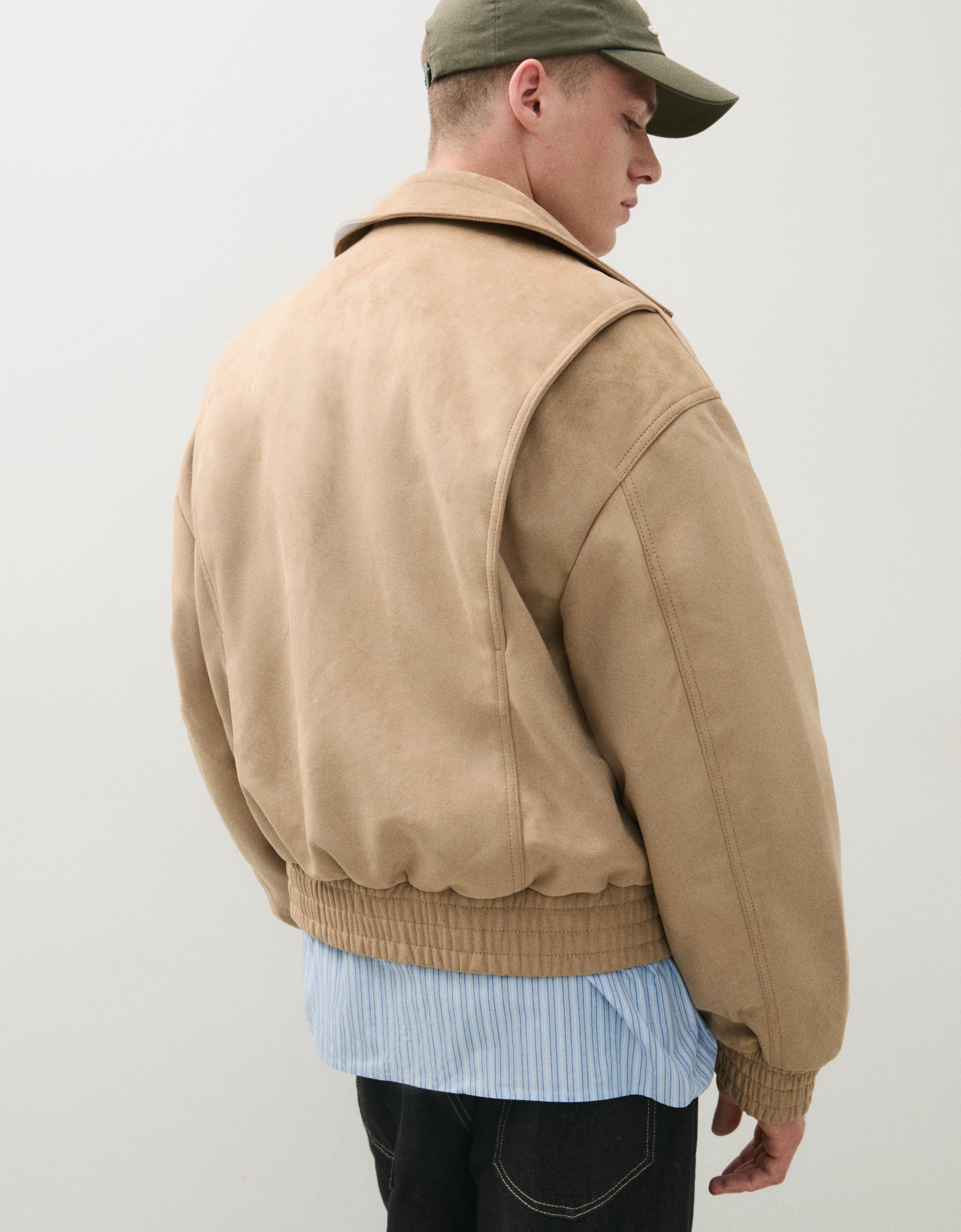 Faux suede jacket — Beige