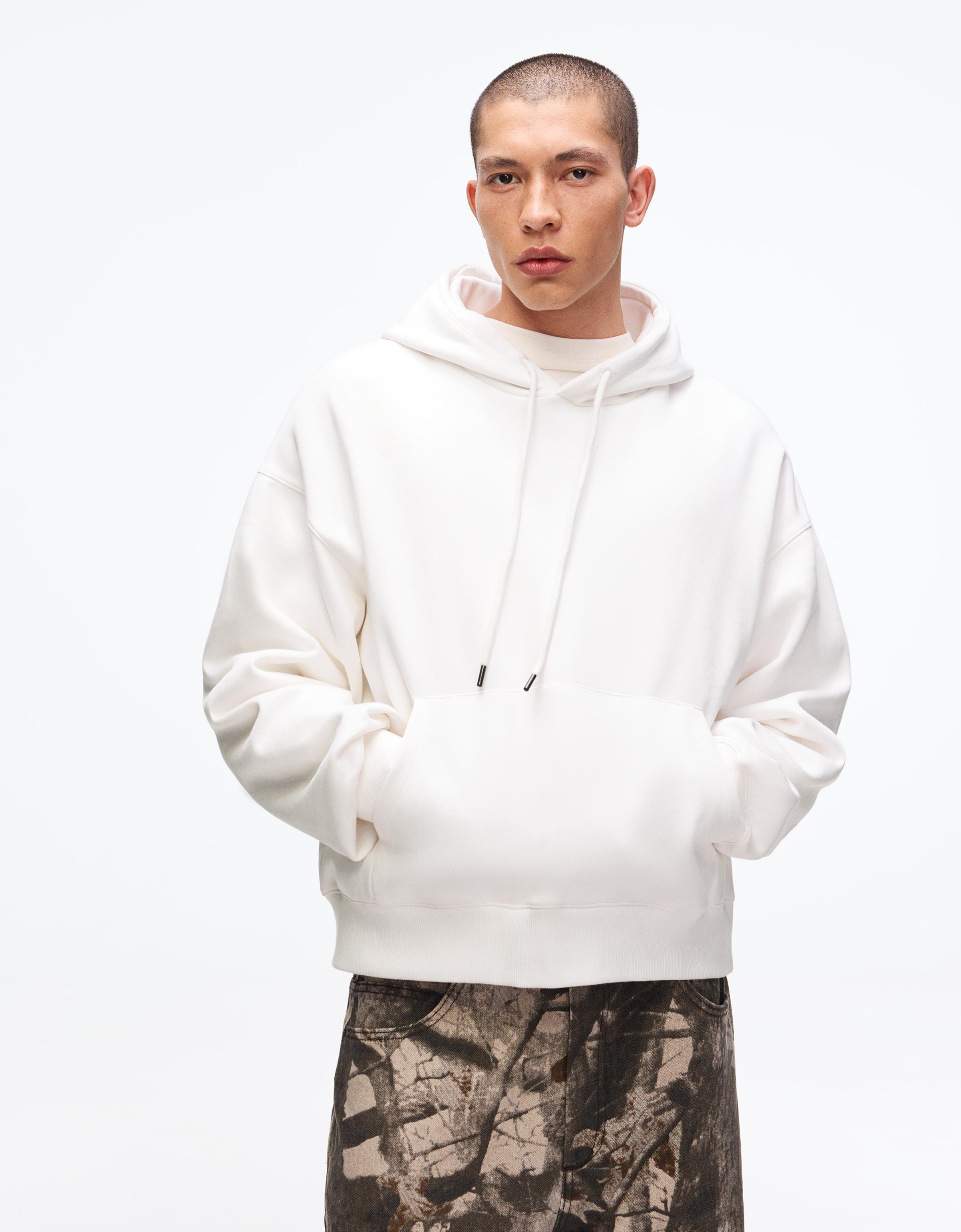 Bershka Kapuzenpullover Herren Xxl Weiss