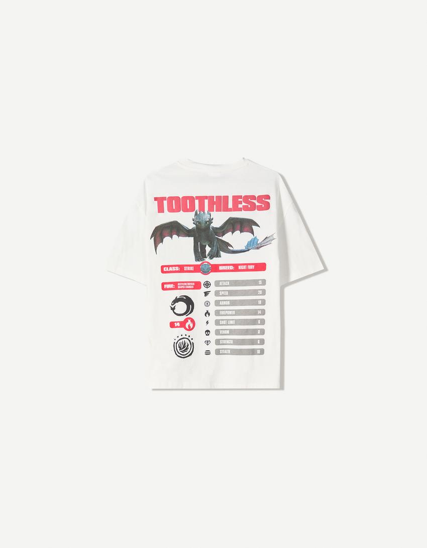 T-shirt Comment entraîner votre dragon manches courtes-Blanc cassé