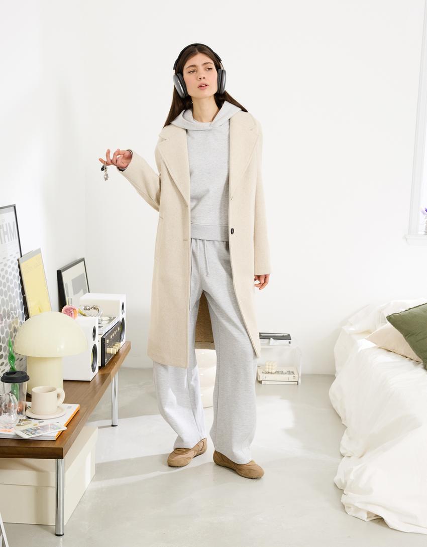 Long soft coat-Cream