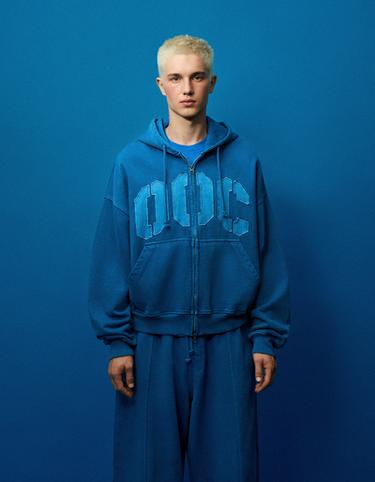 Hood sweatshirt with OUT OF CORE patch — Blue 5