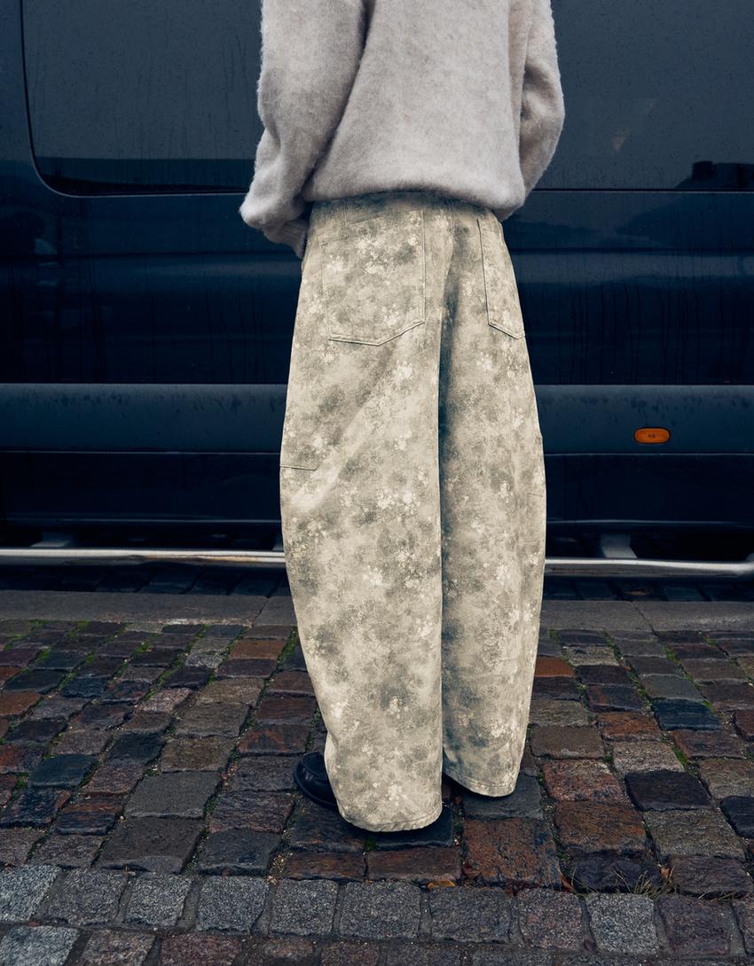 Pantalons barrel estampat-Multicolor