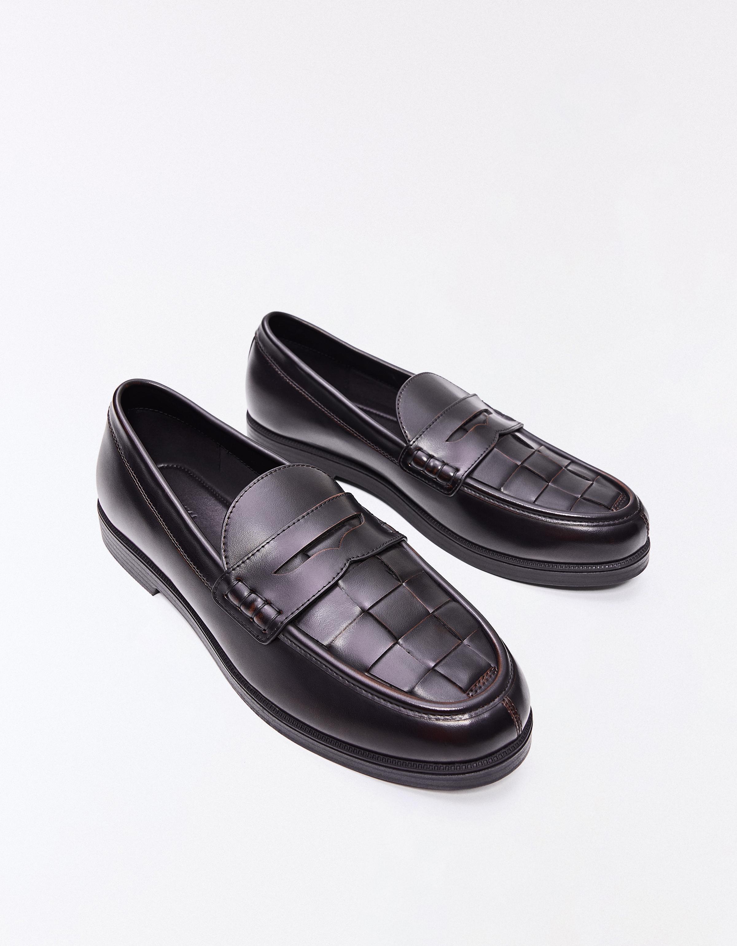 Fine braided loafers — Brown