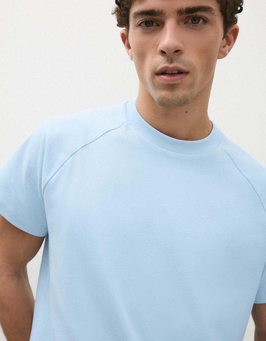 Maglietta a maniche corte raglan-Azzurro Chiaro