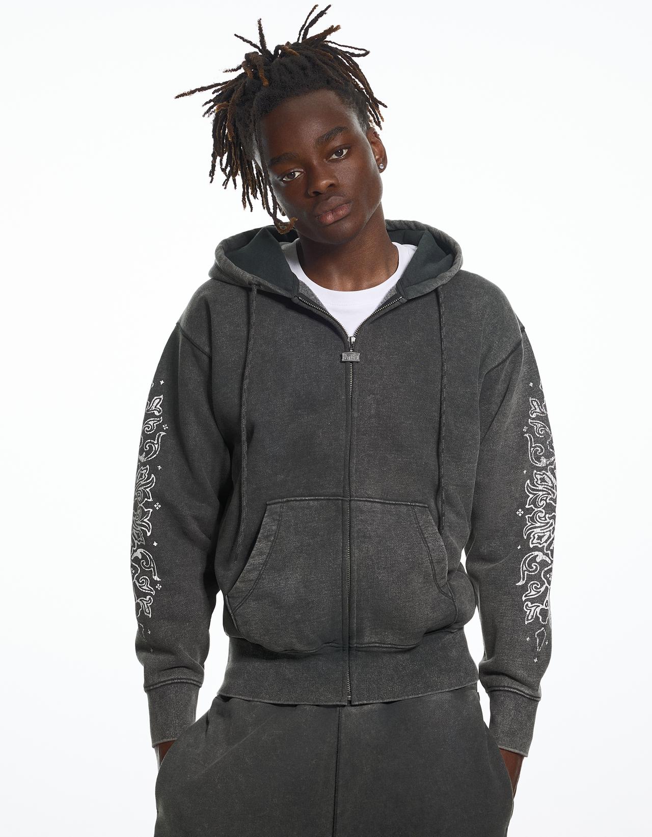 Washed effect hood sweatshirt ARIES X BERSHKA — Grey