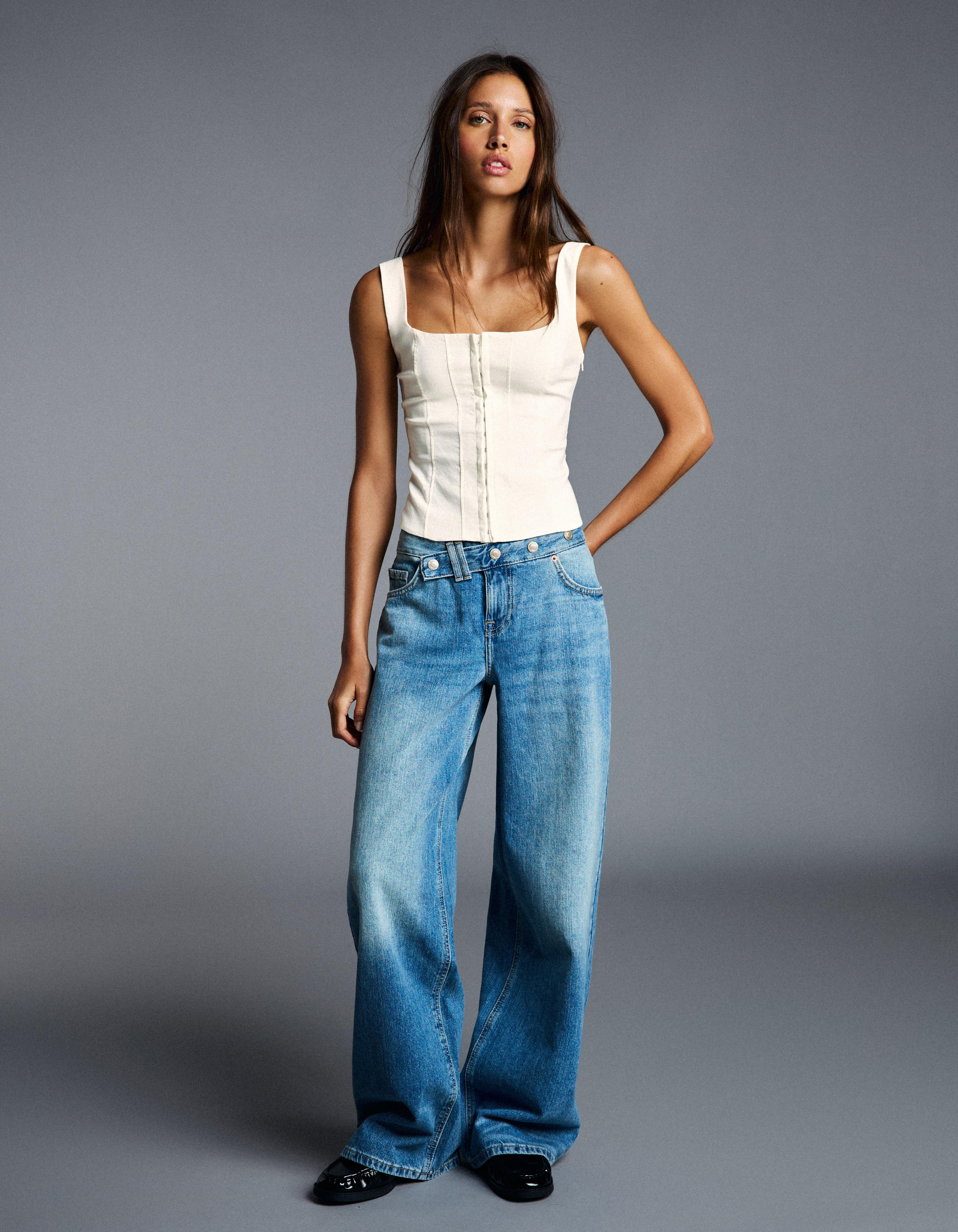 Bengaline corset top — White