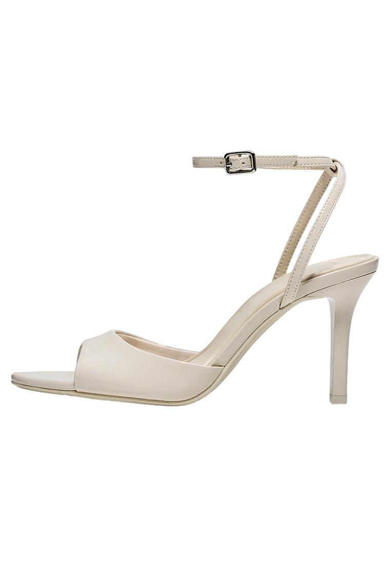 Heeled sandals with ankle strap — ECRU