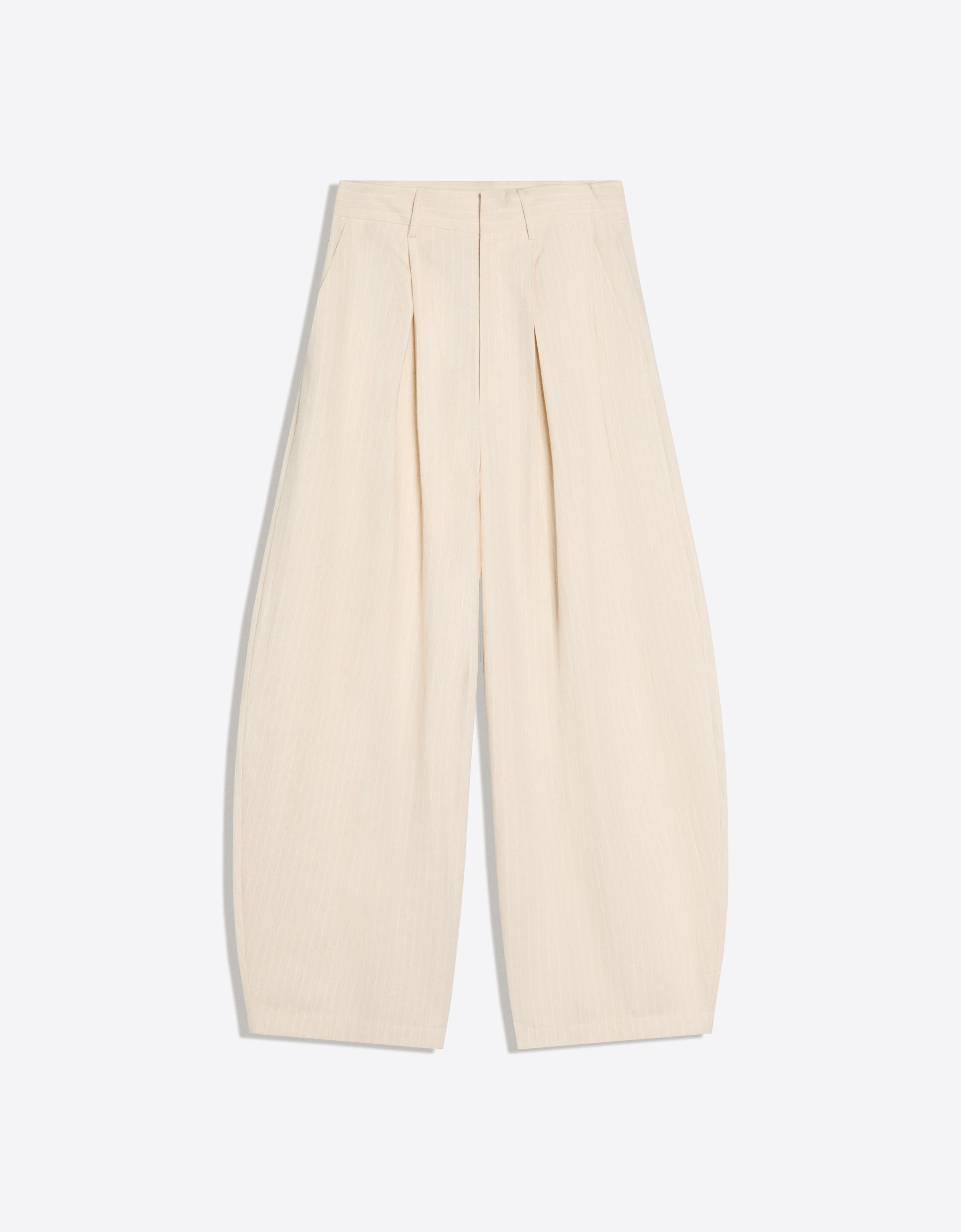 Super baggy pleated trousers — Sand