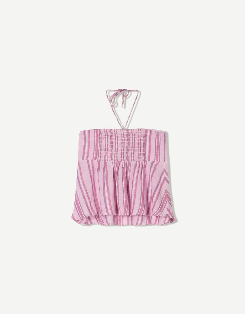 Top a fascia semplice-Rosa-4