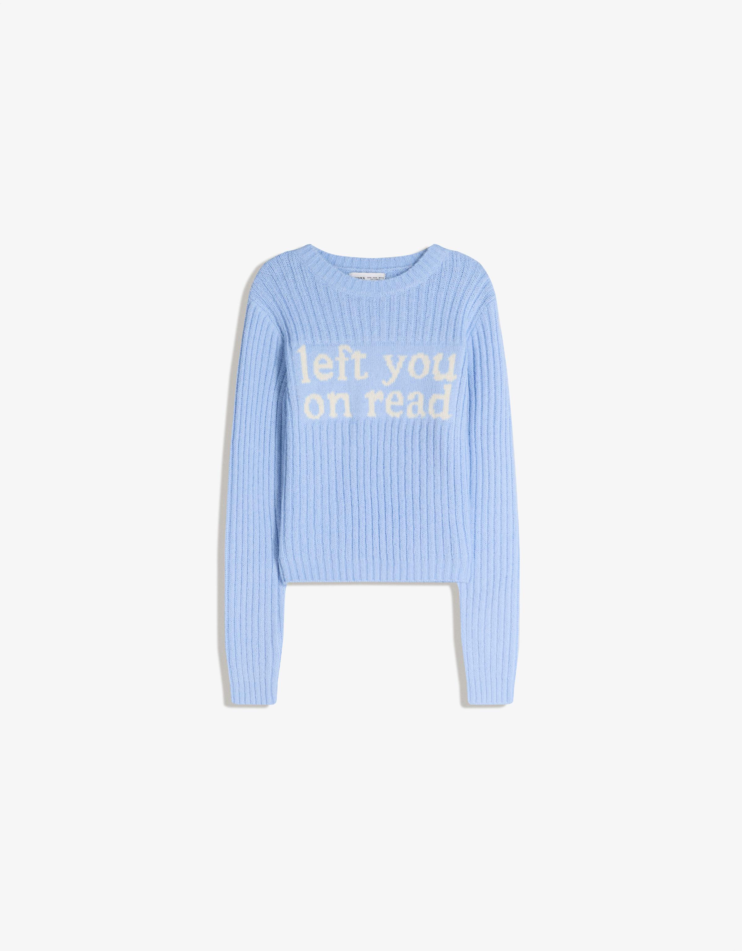 Printed knit jumper — Blue