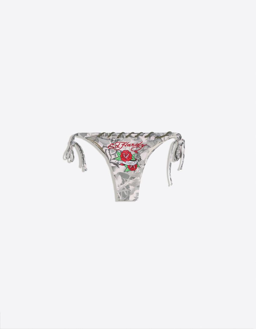 ED HARDY X BERSHKA bikini bottoms-Khaki