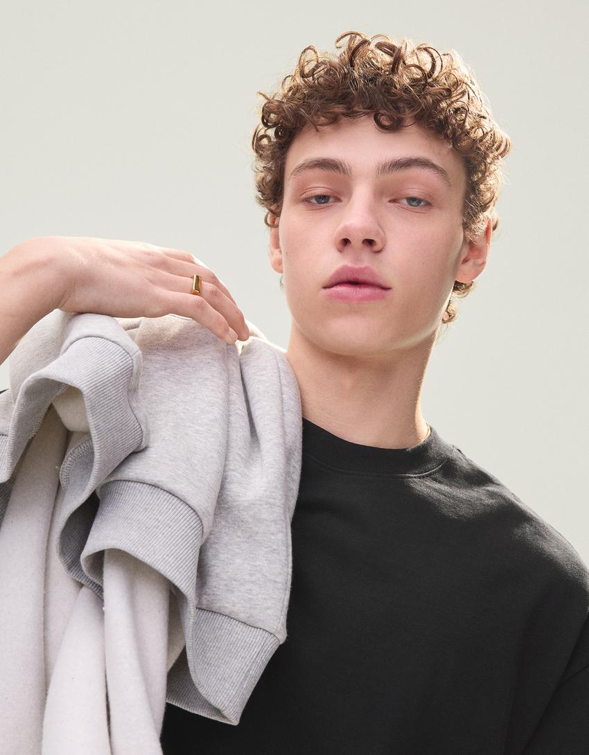 Boxy short sleeve T-shirt-Black