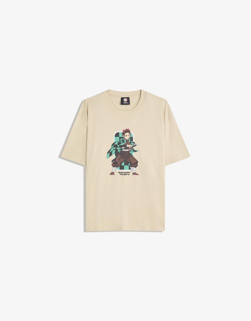 Demon Slayer short sleeve T-shirt-Camel-0