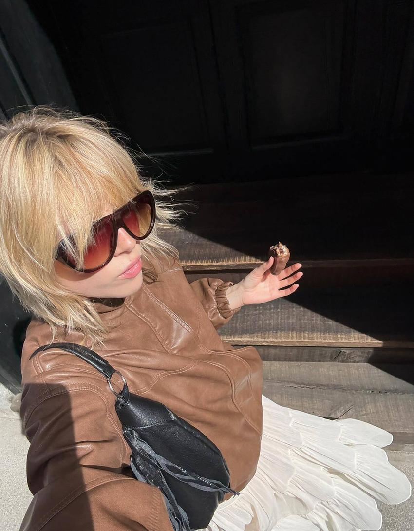 Faux leather oversize jacket-Brown-2