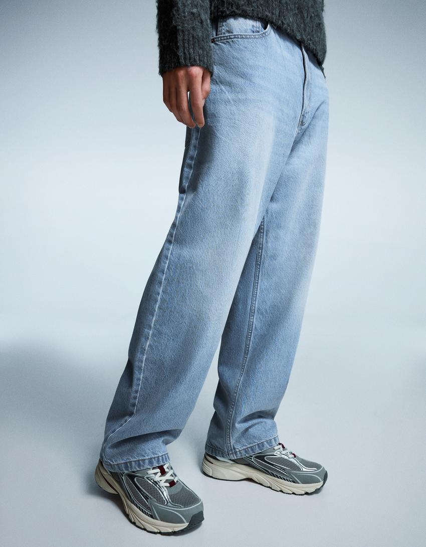 Jeans baggy-Azul lavado
