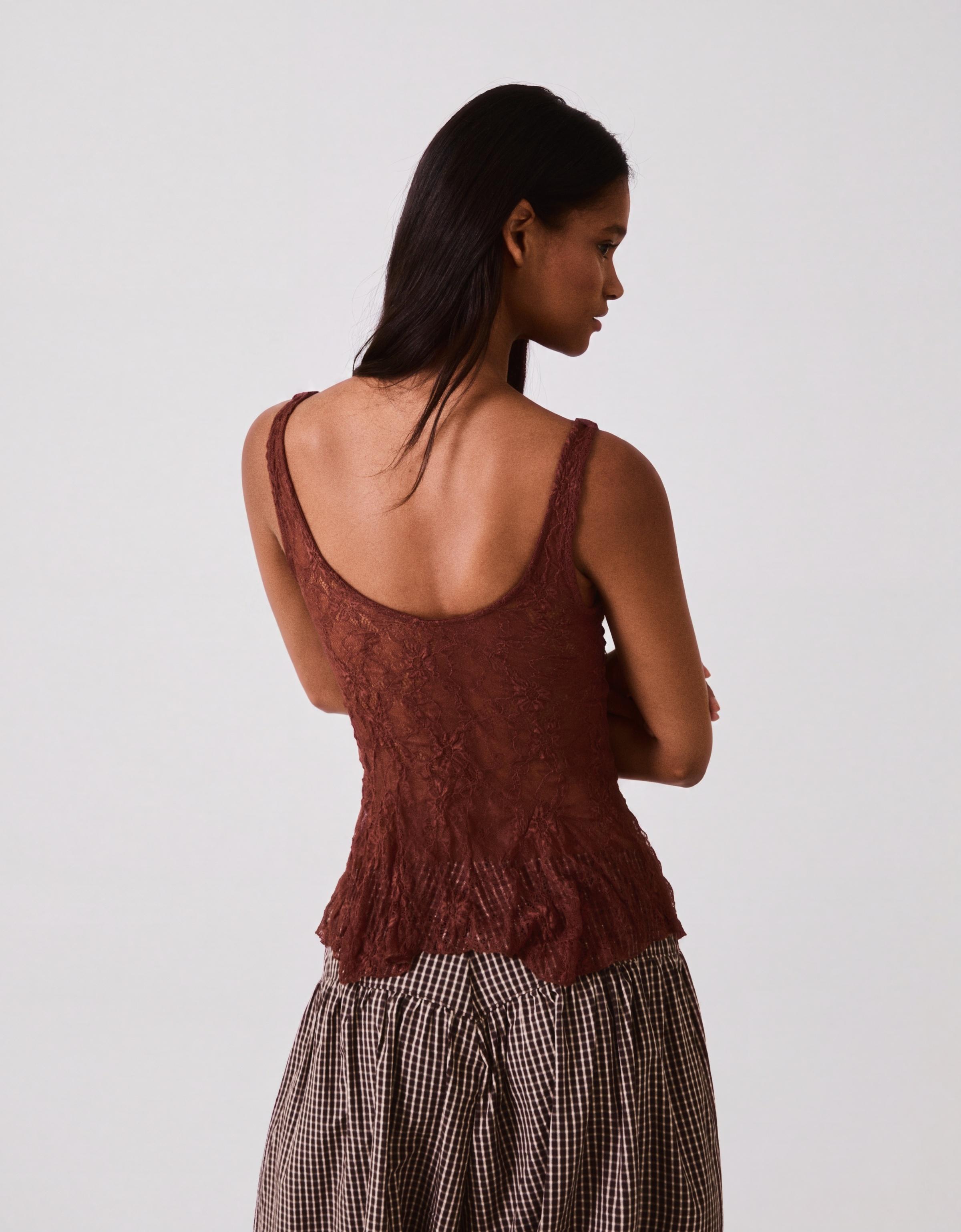 Lace camisole — Brown