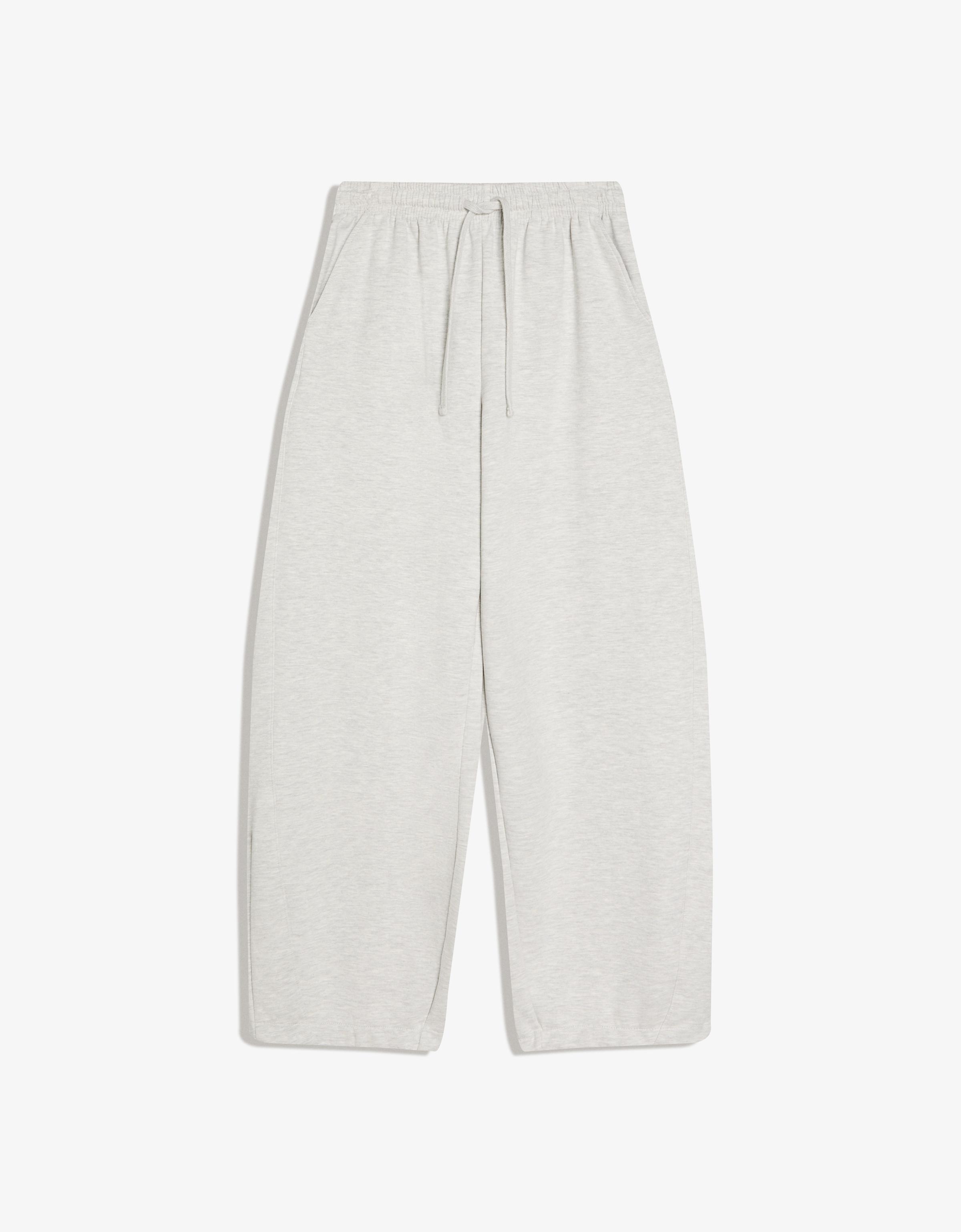 Barrel plush trousers with stoppers — Grey