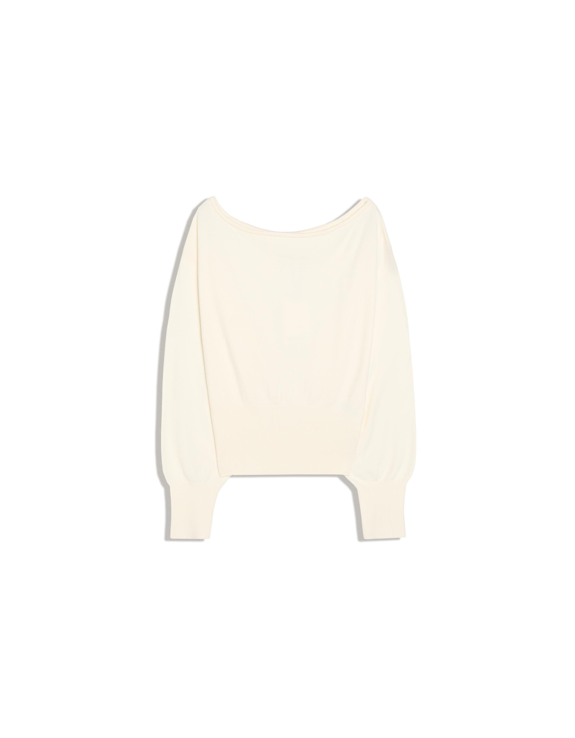 Asymmetric neck jumper — Cream