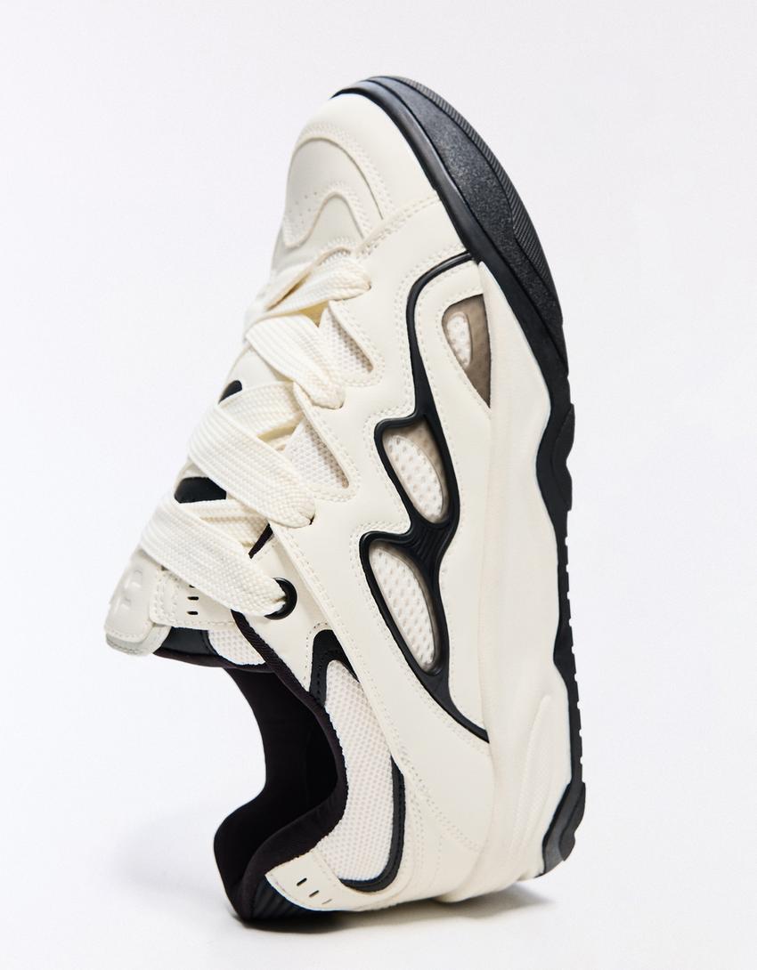 Skate-Sneaker mit dicker Sohle-Weiss