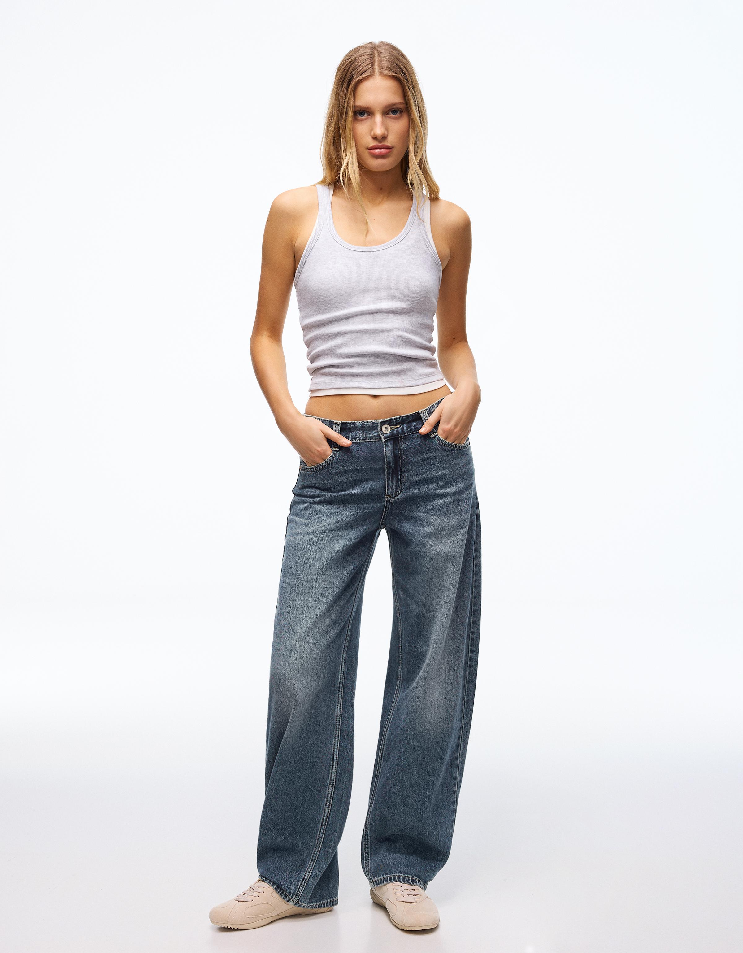 Düşük bel baggy barrel fit jean - Görsel 30