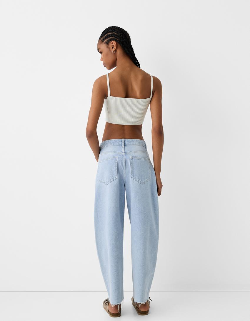 Jean barrel-Bleu lavé-1