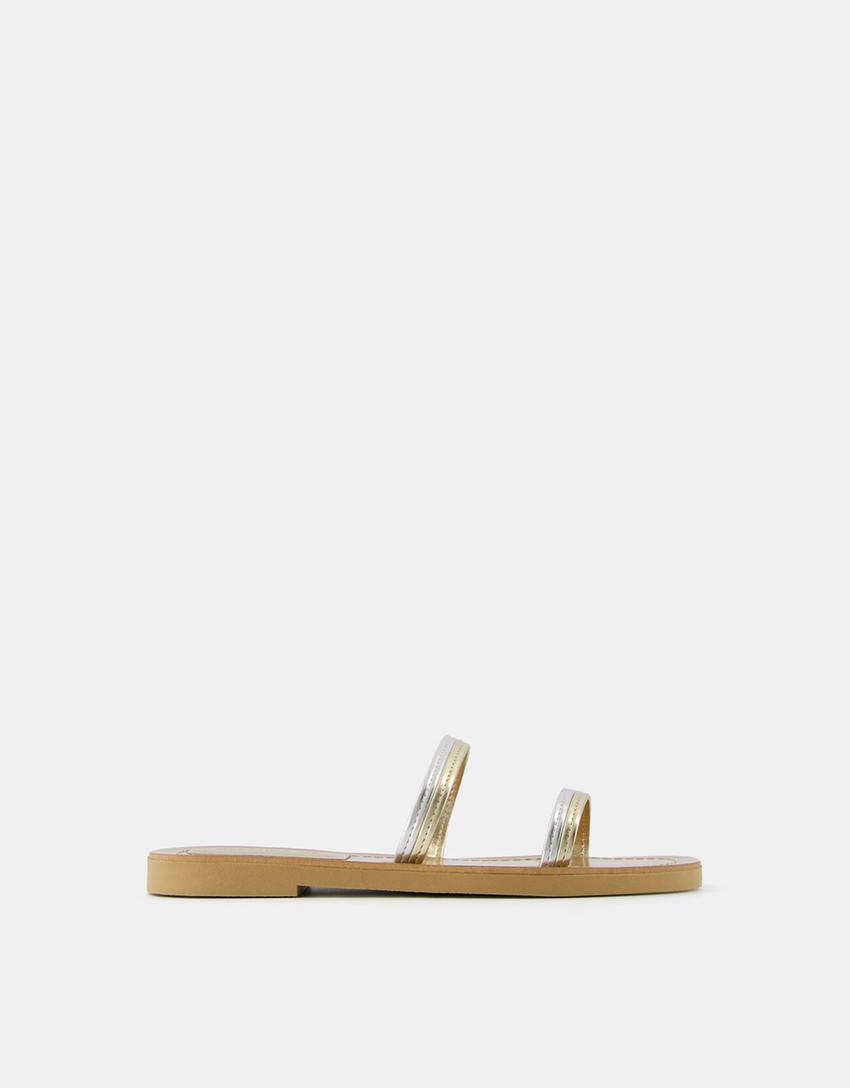 Flat multi strap sandals-Multicolored-5