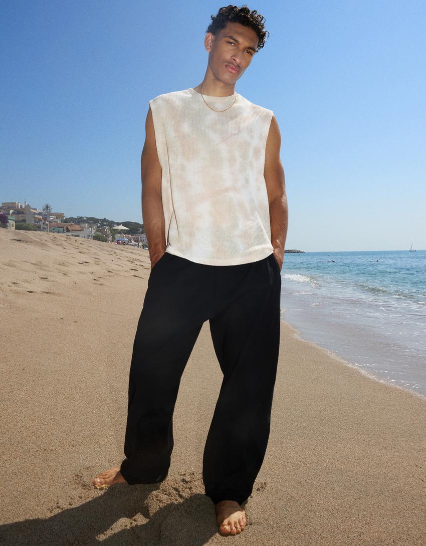 Pantaloni balloon fit-Negru