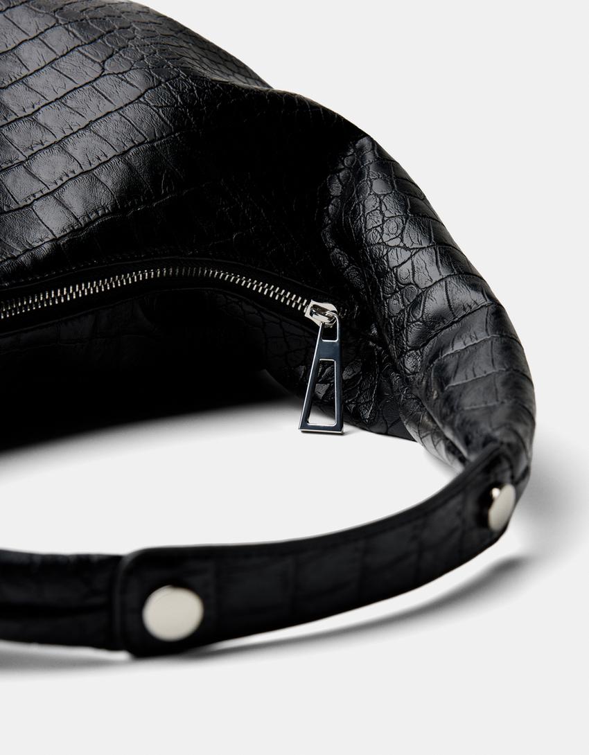 Borsa maxi in finta pelle-Nero-1