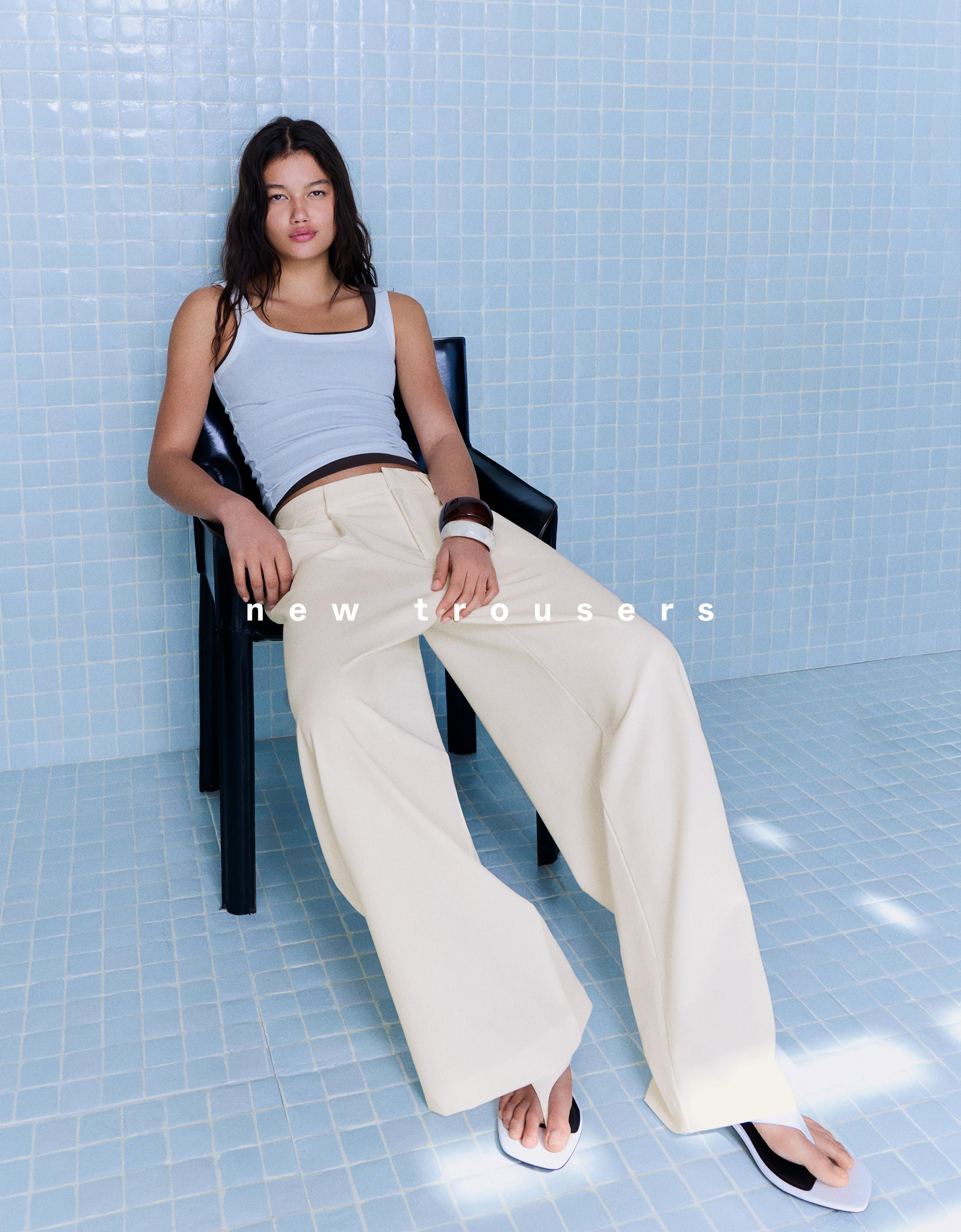 Çift kumaşlı hacimli pantolon - Görsel 142