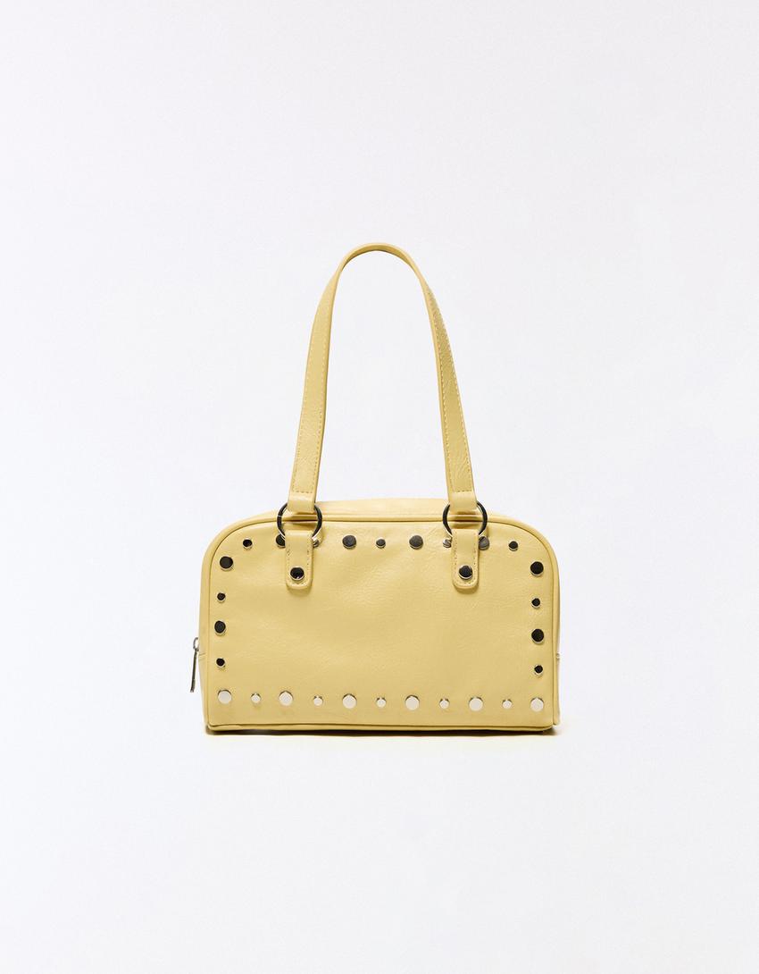 Bolso Bowling tachas-Amarillo