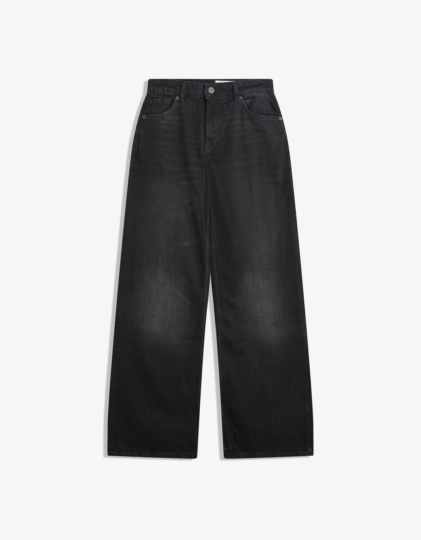 Bershka jeansy o kroju baggy czarny