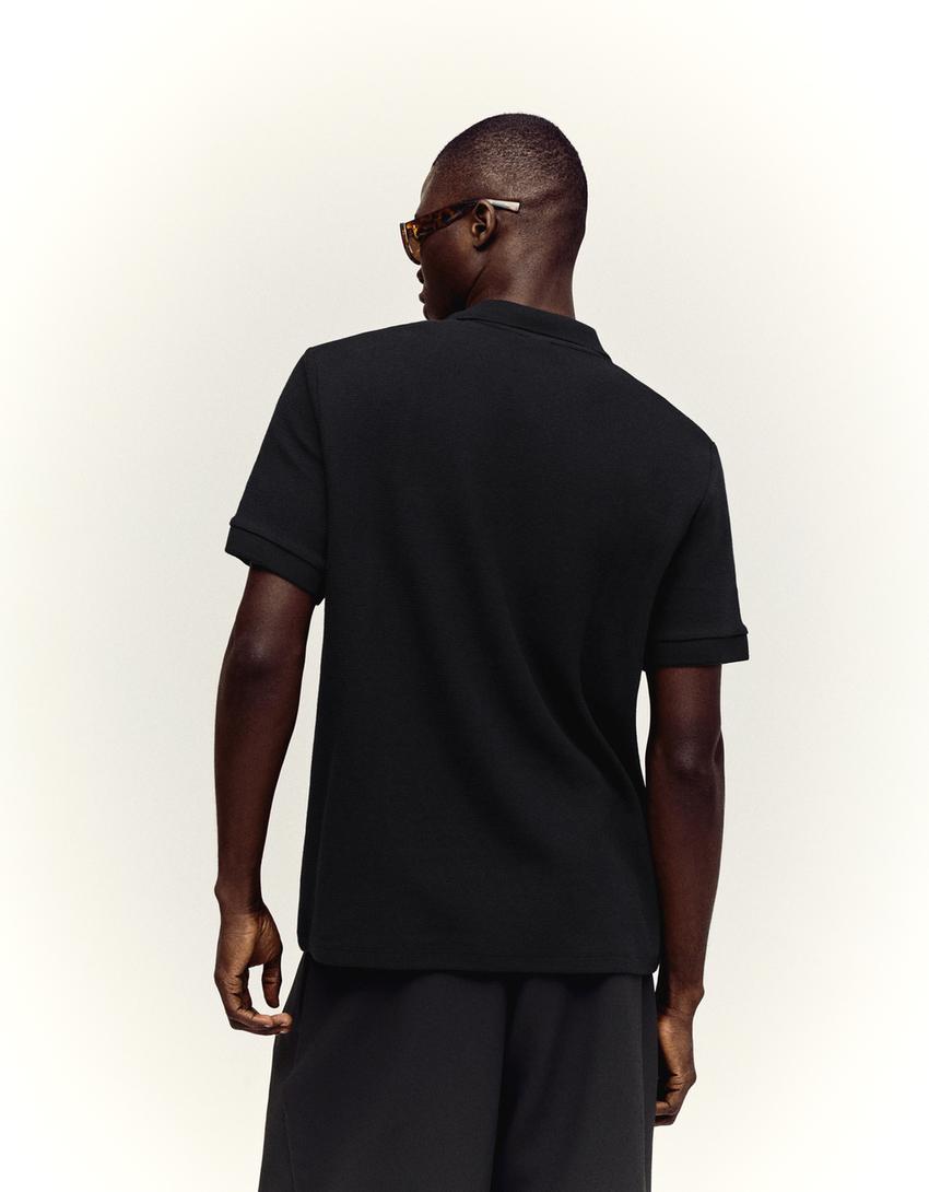Polo manches courtes brodé-Noir