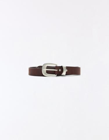 Belt with tip buckle — Brown 2