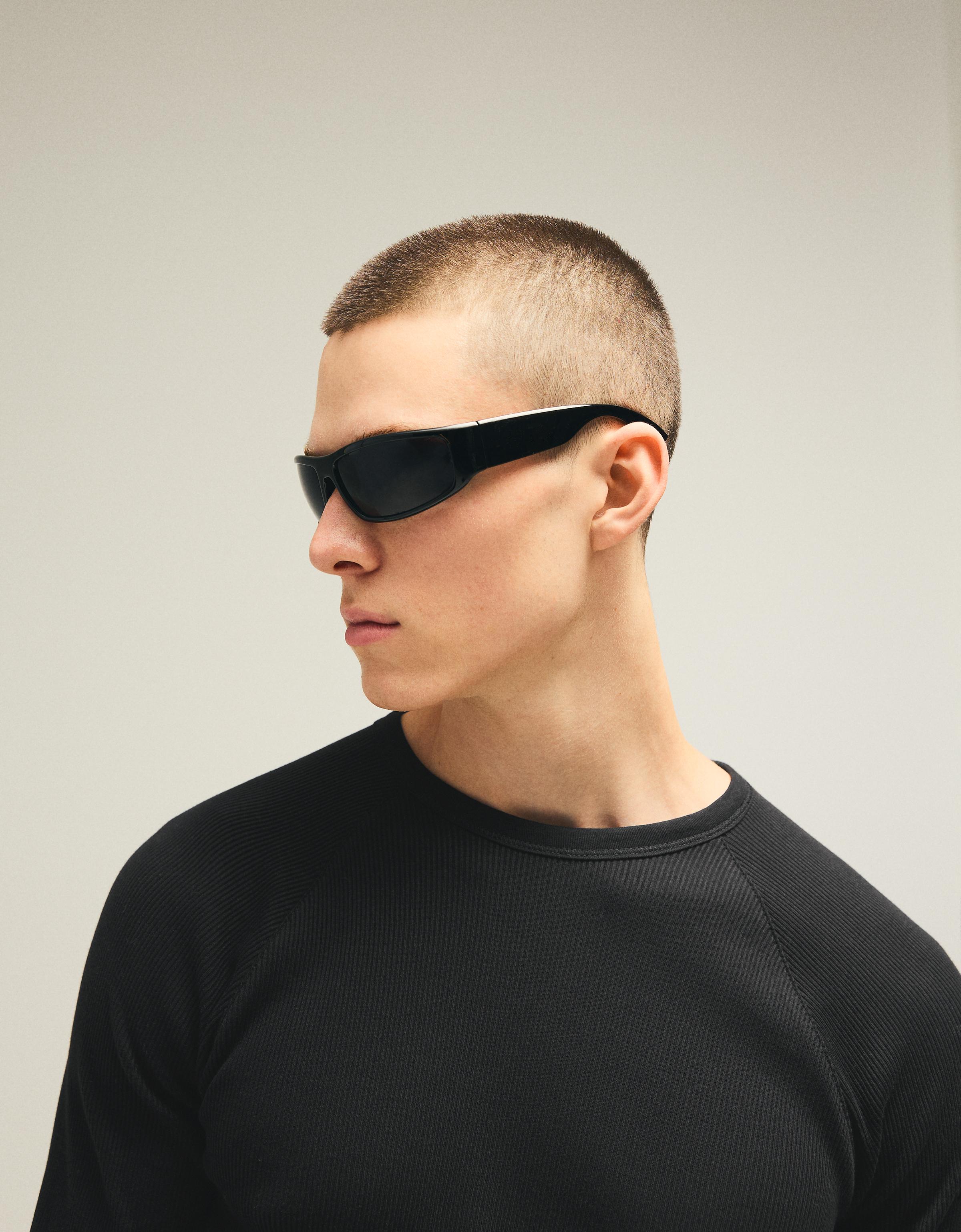Slim-fit long-sleeved T-shirt — Black