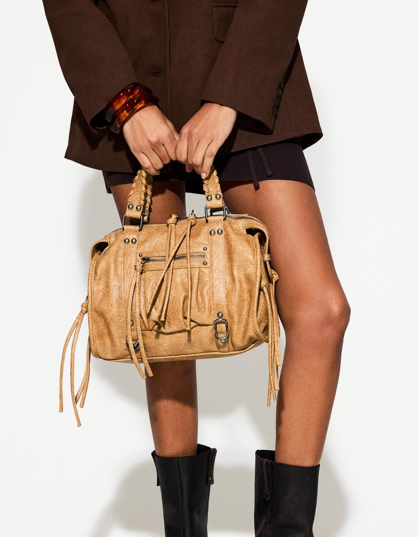 Sac bowling effet usé lanières-Camel-1