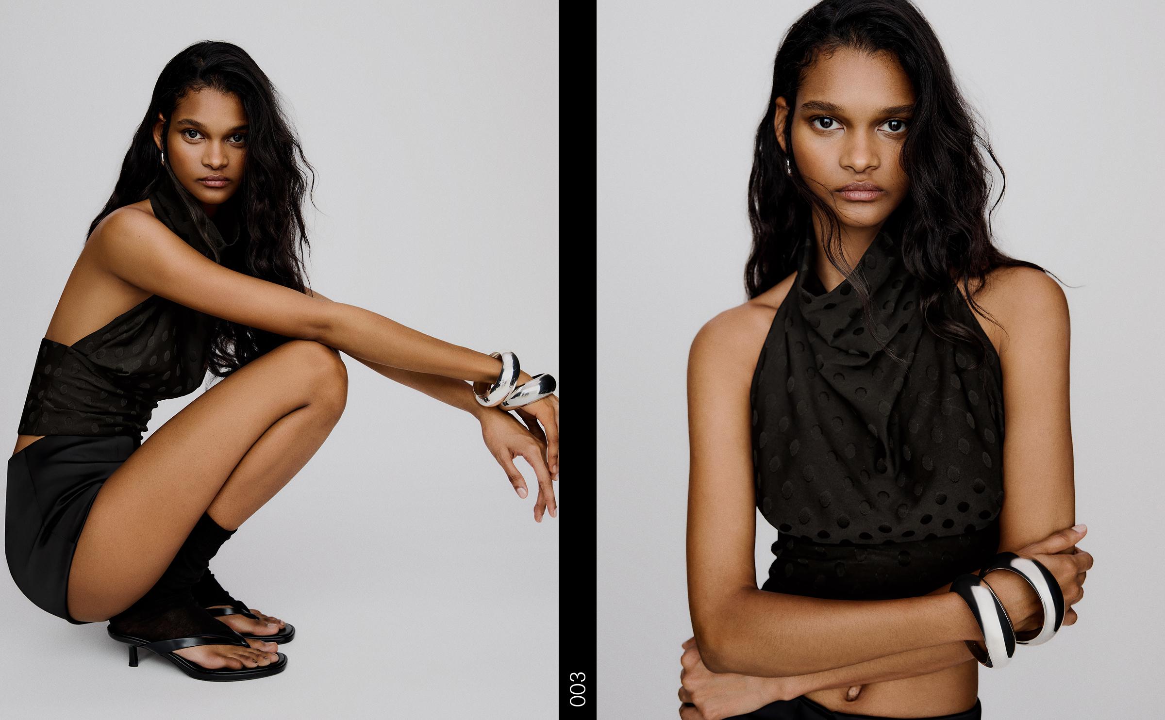 Halter yaka puantiyeli top - Görsel 17