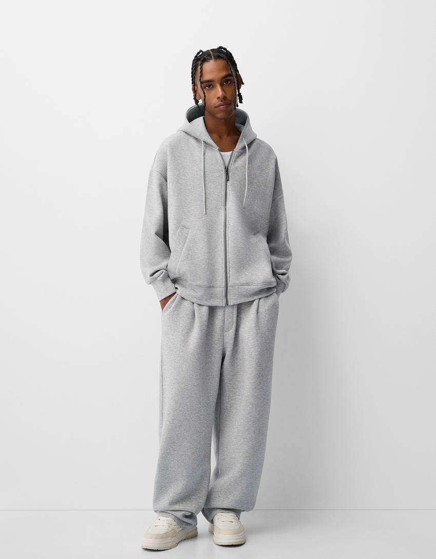 Cargo Baggy Bershka Pantalon Chandal Hombre Pantalón Blanco